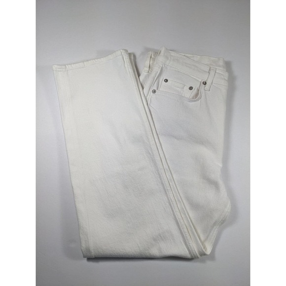 Rag & Bone Harlow Mid Rise Straight Leg Jeans Optic White 30 Ankle Stretch - Picture 11 of 11